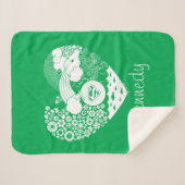 スーパーガールフローラ平和ハートグラフィック シェルパブランケット (正面(横))