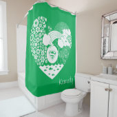 スーパーガールフローラ平和ハートグラフィック シャワーカーテン (インサイチュ)