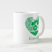 スーパーガールフローラ平和ハートグラフィック ジャンボコーヒーマグカップ (正面右)