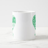 スーパーガールフローラ平和ハートグラフィック ジャンボコーヒーマグカップ (正面)