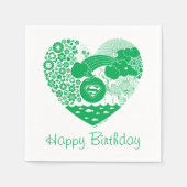 スーパーガールフローラ平和ハートグラフィック スタンダードカクテルナプキン (正面)