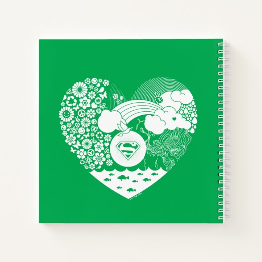 スーパーガールフローラ平和ハートグラフィック ノートブック (裏面)