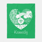 スーパーガールフローラ平和ハートグラフィック フリースブランケット (正面)