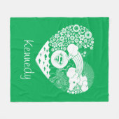 スーパーガールフローラ平和ハートグラフィック フリースブランケット (正面(横))