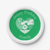 スーパーガールフローラ平和ハートグラフィック ペーパープレート (正面)