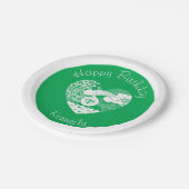 スーパーガールフローラ平和ハートグラフィック ペーパープレート (アングル)