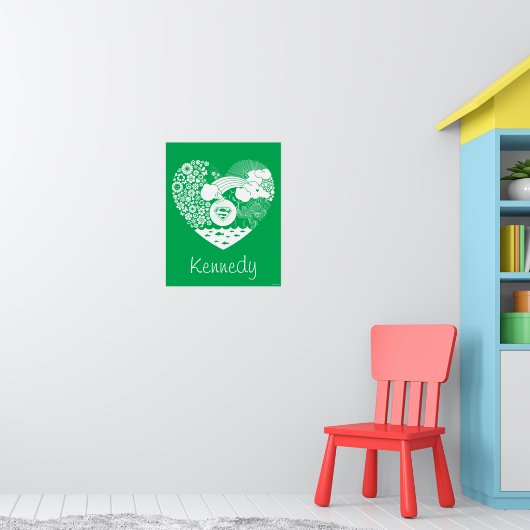 スーパーガールフローラ平和ハートグラフィック ポスター (子ども部屋1)