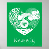 スーパーガールフローラ平和ハートグラフィック ポスター (正面)