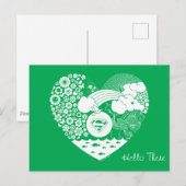 スーパーガールフローラ平和ハートグラフィック ポストカード (正面/裏面)