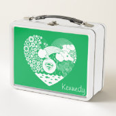 スーパーガールフローラ平和ハートグラフィック メタルランチボックス (正面)