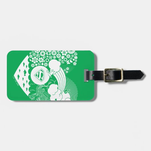 スーパーガールフローラ平和ハートグラフィック ラゲッジタグ (正面横)