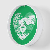 スーパーガールフローラ平和ハートグラフィック 壁時計 (傾斜)