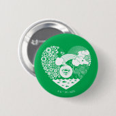 スーパーガールフローラ平和ハートグラフィック 缶バッジ (正面&裏面)