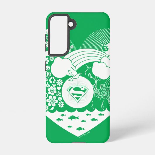 スーパーガールフローラ平和ハートグラフィック SAMSUNG GALAXYケース (裏面)