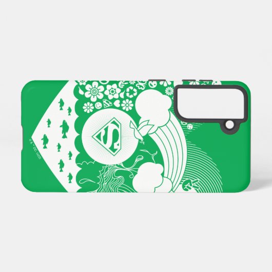 スーパーガールフローラ平和ハートグラフィック SAMSUNG GALAXYケース (裏面横)