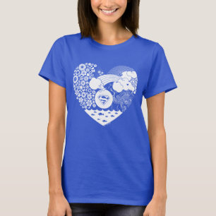 スーパーガールフローラ平和ハートグラフィック Tシャツ