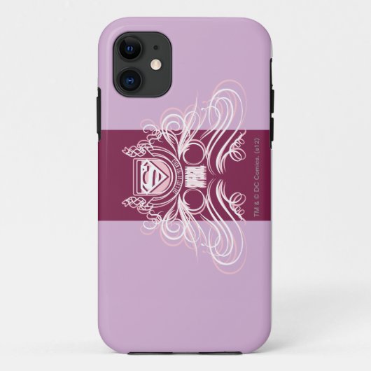 スーパーガールフローリッシュデザイン Case-Mate iPhoneケース (裏面)