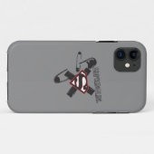 スーパーガールブラック安全ピン Case-Mate iPhoneケース (裏面(横))