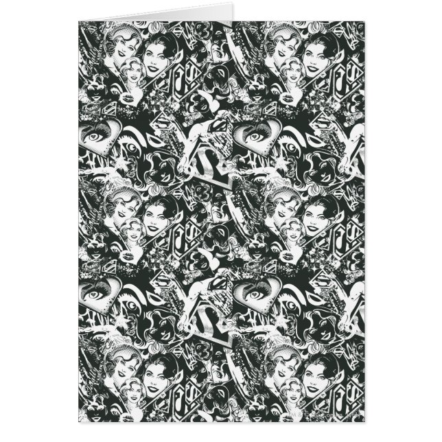 スーパーガールブラック&ホワイトコラージュ (正面)