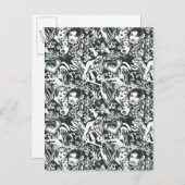 スーパーガールブラック&ホワイトコラージュ ポストカード (正面/裏面)