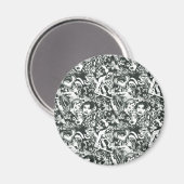 スーパーガールブラック&ホワイトコラージュ マグネット (正面/裏面)