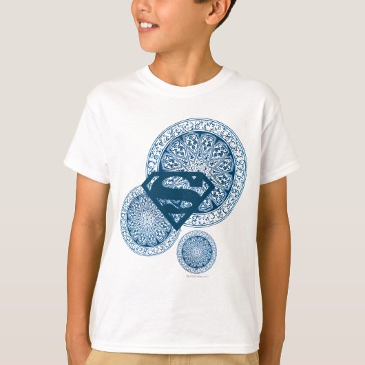 スーパーガールブルーサークルデザイン Tシャツ (正面)