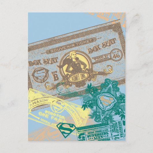 スーパーガールボックスシートブルー ポストカード (正面)