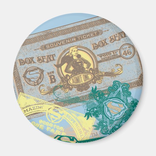 スーパーガールボックスシートブルー マグネット (正面)