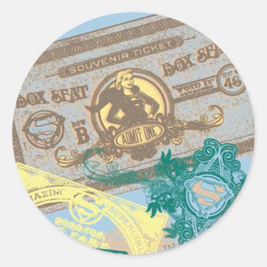 スーパーガールボックスシートブルー ラウンドシール (正面)