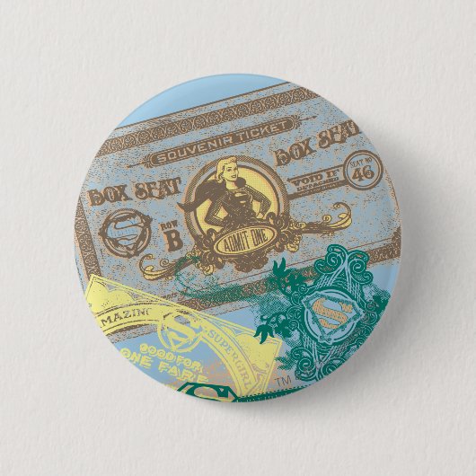 スーパーガールボックスシートブルー 缶バッジ (正面)