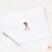 スーパーガールポーズ7 ラウンドシール (封筒)