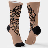 スーパーガールマンダラグラフィック ソックス (傾斜あり)