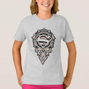 スーパーガールマンダラグラフィック Tシャツ