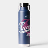 スーパーガールメトロポリススポーツ陸上競技グラフィック ウォーターボトル (正面)