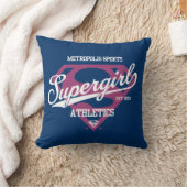 スーパーガールメトロポリススポーツ陸上競技グラフィック クッション (ブランケット)