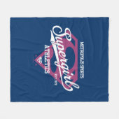 スーパーガールメトロポリススポーツ陸上競技グラフィック フリースブランケット (正面(横))