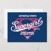 スーパーガールメトロポリススポーツ陸上競技グラフィック ポストカード (正面/裏面)