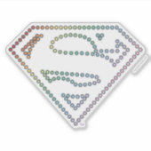 スーパーガールレインボーアウトラインロゴ シール (正面)