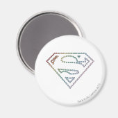 スーパーガールレインボーアウトラインロゴ マグネット (正面/裏面)