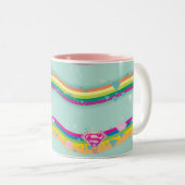 スーパーガールレインボーウェーブグリーン ツートーンマグカップ (正面右)
