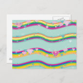 スーパーガールレインボーウェーブグリーン ポストカード (正面/裏面)