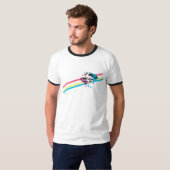 スーパーガールレインボーストライプズ Tシャツ (正面フル)