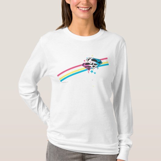 スーパーガールレインボーストライプ Tシャツ (正面)