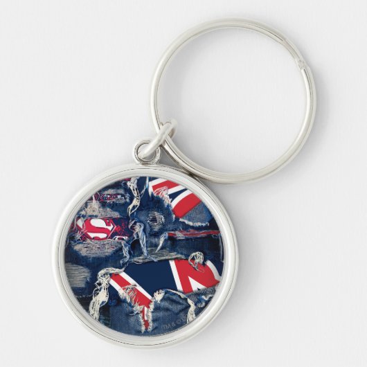 スーパーガールレッド、ホワイト、ブルー キーホルダー (正面)