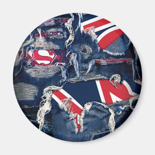 スーパーガールレッド、ホワイト、ブルー マグネット (正面)