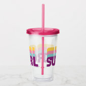 スーパーガールレトロカラーシフトグラフィック アクリルタンブラー (右)