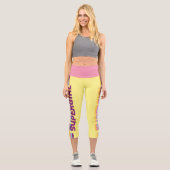 スーパーガールレトロカラーシフトグラフィック カプリレギンス (正面)