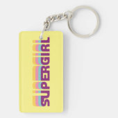 スーパーガールレトロカラーシフトグラフィック キーホルダー (裏面)