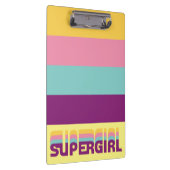 スーパーガールレトロカラーシフトグラフィック クリップボード (右)