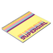 スーパーガールレトロカラーシフトグラフィック ノートブック (左側)